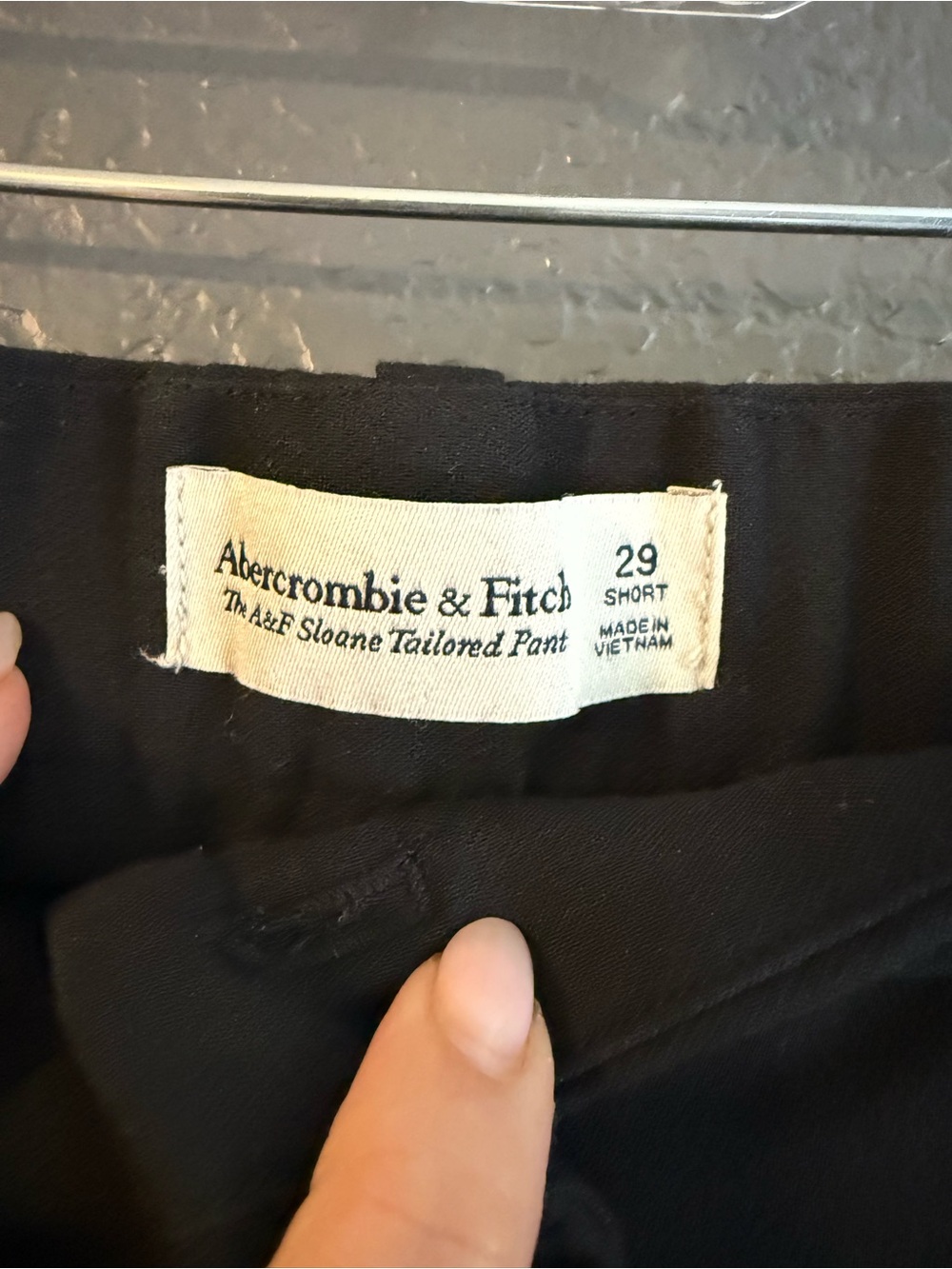 ABERCROMBIE • A&F Sloane Tailored wide leg pants trousers - black 29 short - Picture 6 of 8